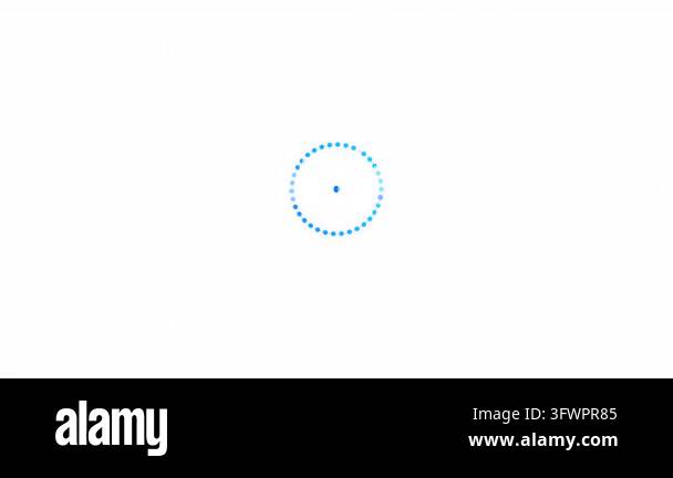 Dotted loading circle progress icon minimalist animation white Stock ...