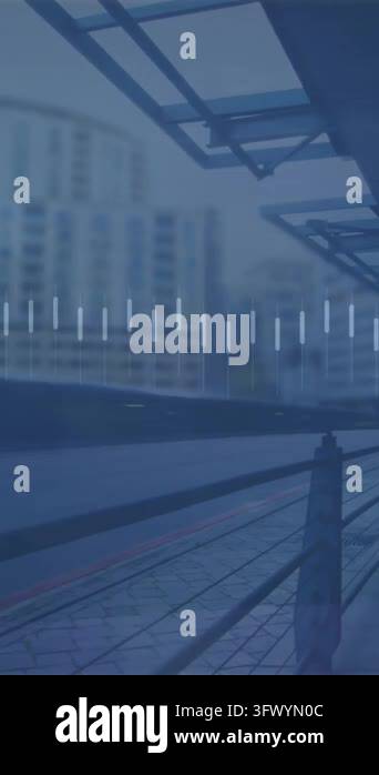 Animation of data processing against time-lapse of city traffic ...