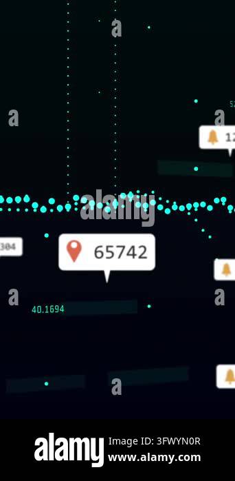 Animation of multiple notification bars, changing numbers and graphs ...