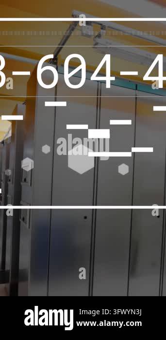 Animation of data processing over computer servers. Global computing ...
