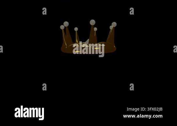 Golden crown business icon set premium success leadership graphic Stock ...
