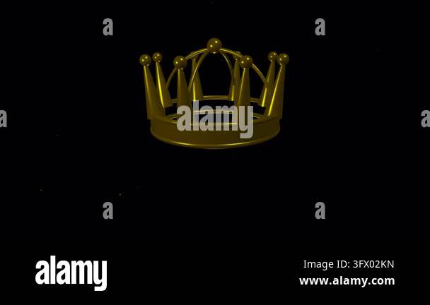 Golden crown achievement leadership animation business icon set Stock ...