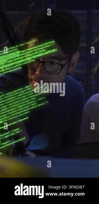 Animation of circuit board and data processing over diverse it ...