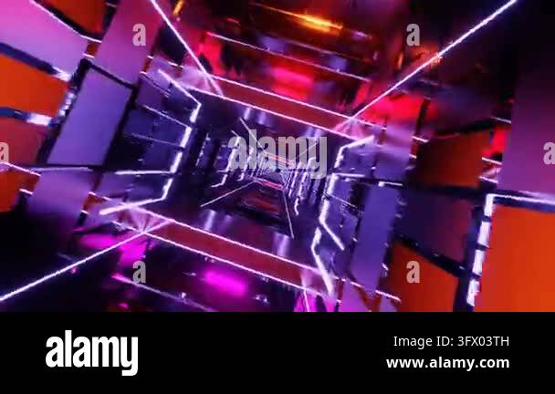 Glowing electric geometric shapes in motion Stock Video Footage - Alamy