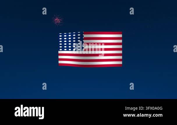 Usa independence day banner us flag fireworks animation loop Stock ...