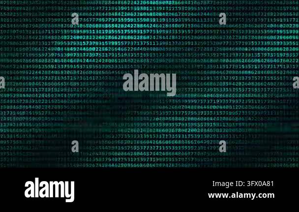 binary digits moving across digital screen representing big data and ...