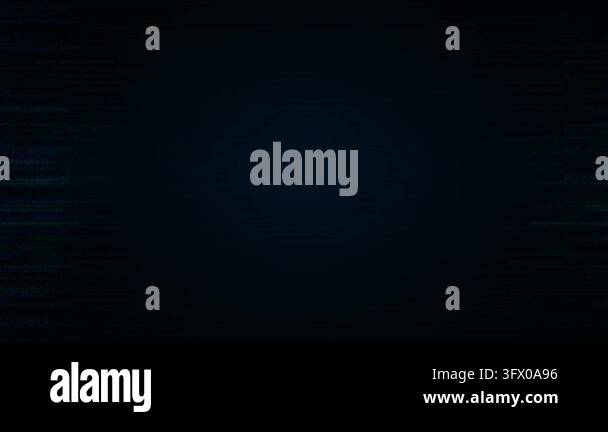 random programming code scrolling on a dark digital screen background ...