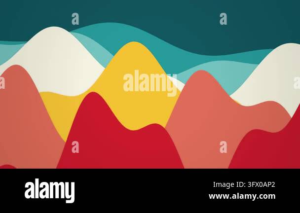 colorful waves flat design abstract background with vibrant layered ...