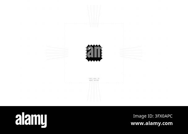 Chip Processor flat view of a modern microchip circuit representing ...