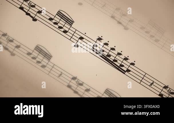 Stock Images For Musical Notes Vintage Sheet Music with classic musical notes on aged paper background ...