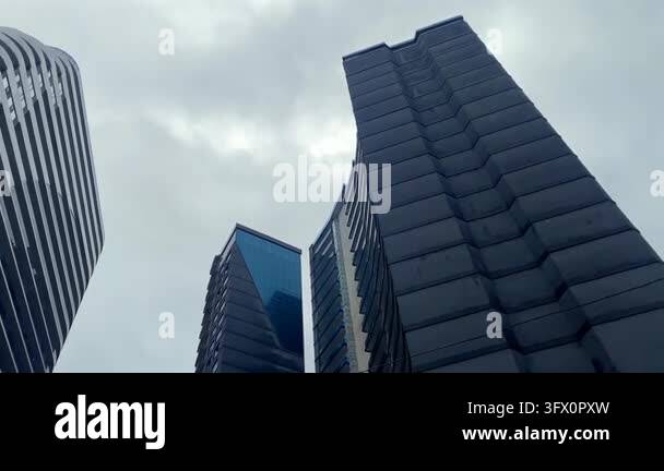 Modern high rise towers frame a narrow view of the Batumi skyline ...