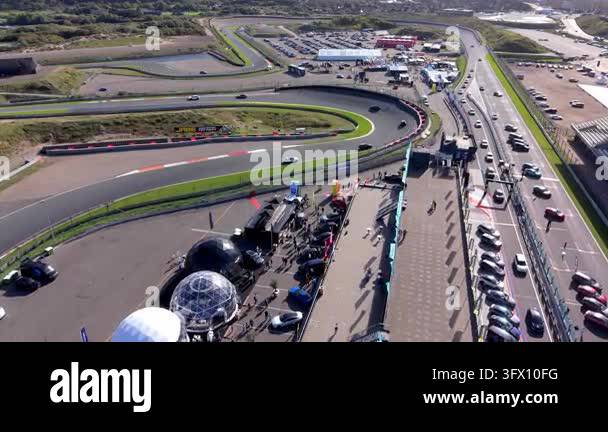 High-angle aerial drone shot capturing dynamic movement at the iconic ...