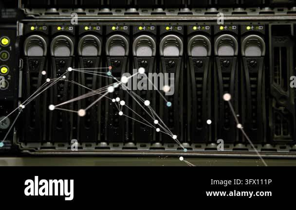 Glowing nodes appearing in lower-left, spreading across front bezel and ...