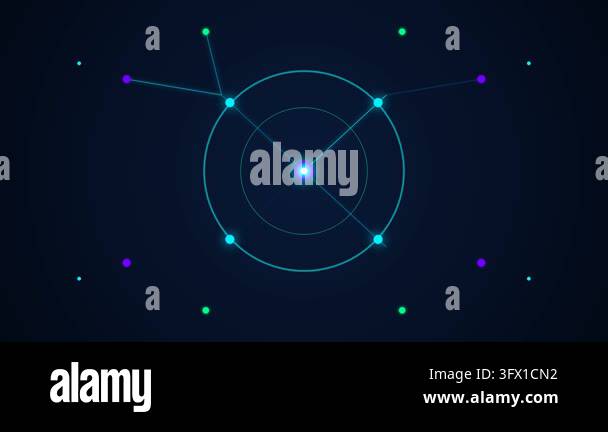 Abstract Digital Network Connection Background with Glowing Nodes and ...