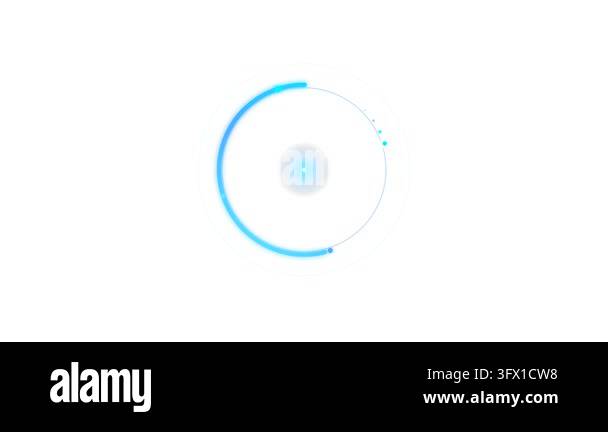 Round Progress Animation Digital Loading Progress Circle Animation on White Background Seamless ...