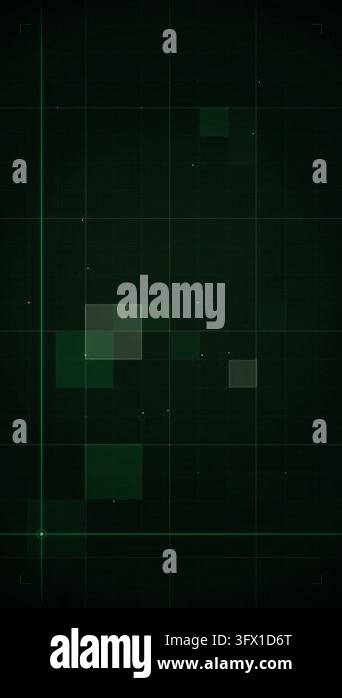 Dark green tech background with grid lines and pixelated elements for ...