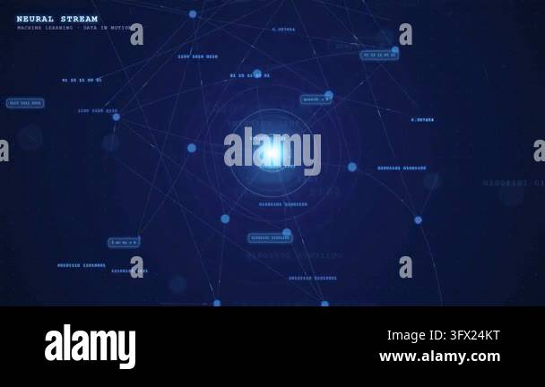 Abstract digital network visualization with glowing nodes and ...