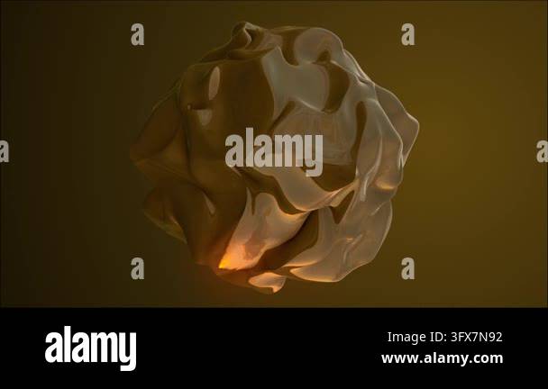 Shiny abstract bronze 3D object with organic irregular surface Stock ...