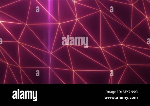 Abstract background with glowing triangular grid lines Stock Video ...