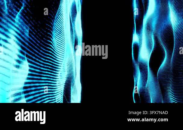 Abstract glowing blue digital waves made of dots and lines Stock Video ...
