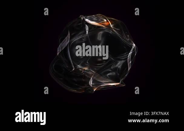 Dark abstract 3D form resembling a crystal or fluid Stock Video Footage ...