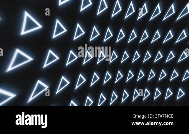 Abstract background with glowing blue triangles arranged in a seamless ...