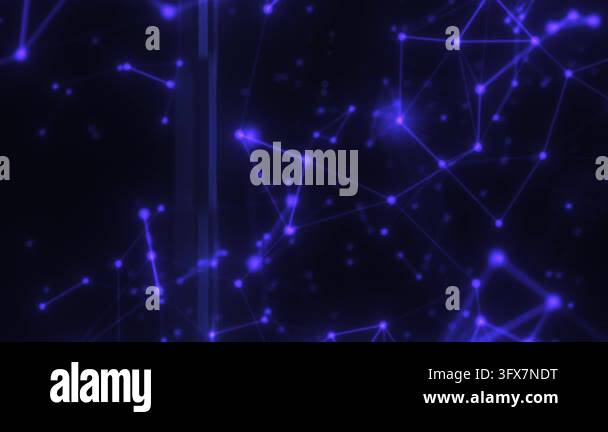 Abstract glowing blue digital network with connected nodes Stock Video ...