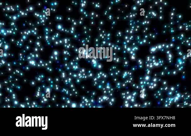 Blue glowing particles scattered across a dark background Stock Video ...