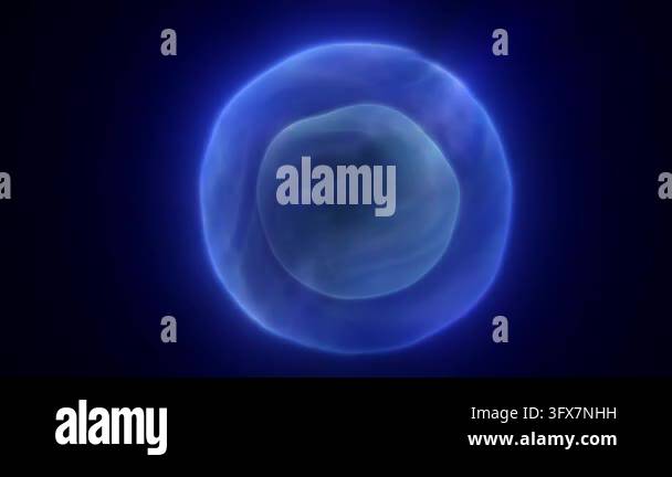 Abstract blue glowing organic form resembling a living cell Stock Video ...