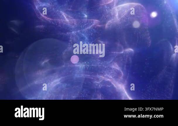 Abstract purple and blue glowing particle waves Stock Video Footage - Alamy