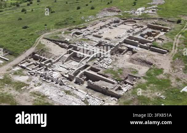 Aerial View of Ancient Aqueducts in Pisidia Ancient City Yalvac Isparta ...