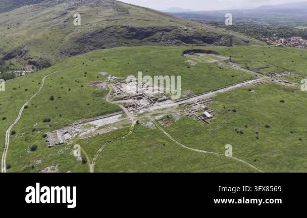 Aerial View of Ancient Aqueducts in Pisidia Ancient City Yalvac Isparta ...