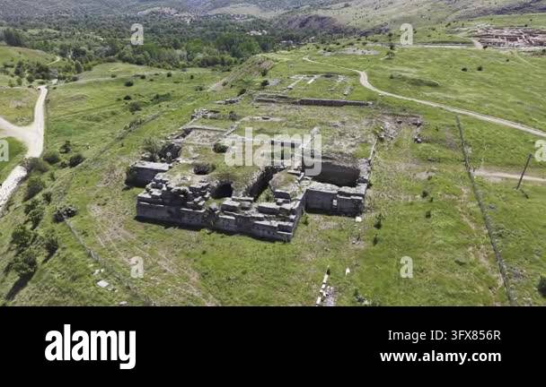 Aerial View of Ancient Aqueducts in Pisidia Ancient City Yalvac Isparta ...