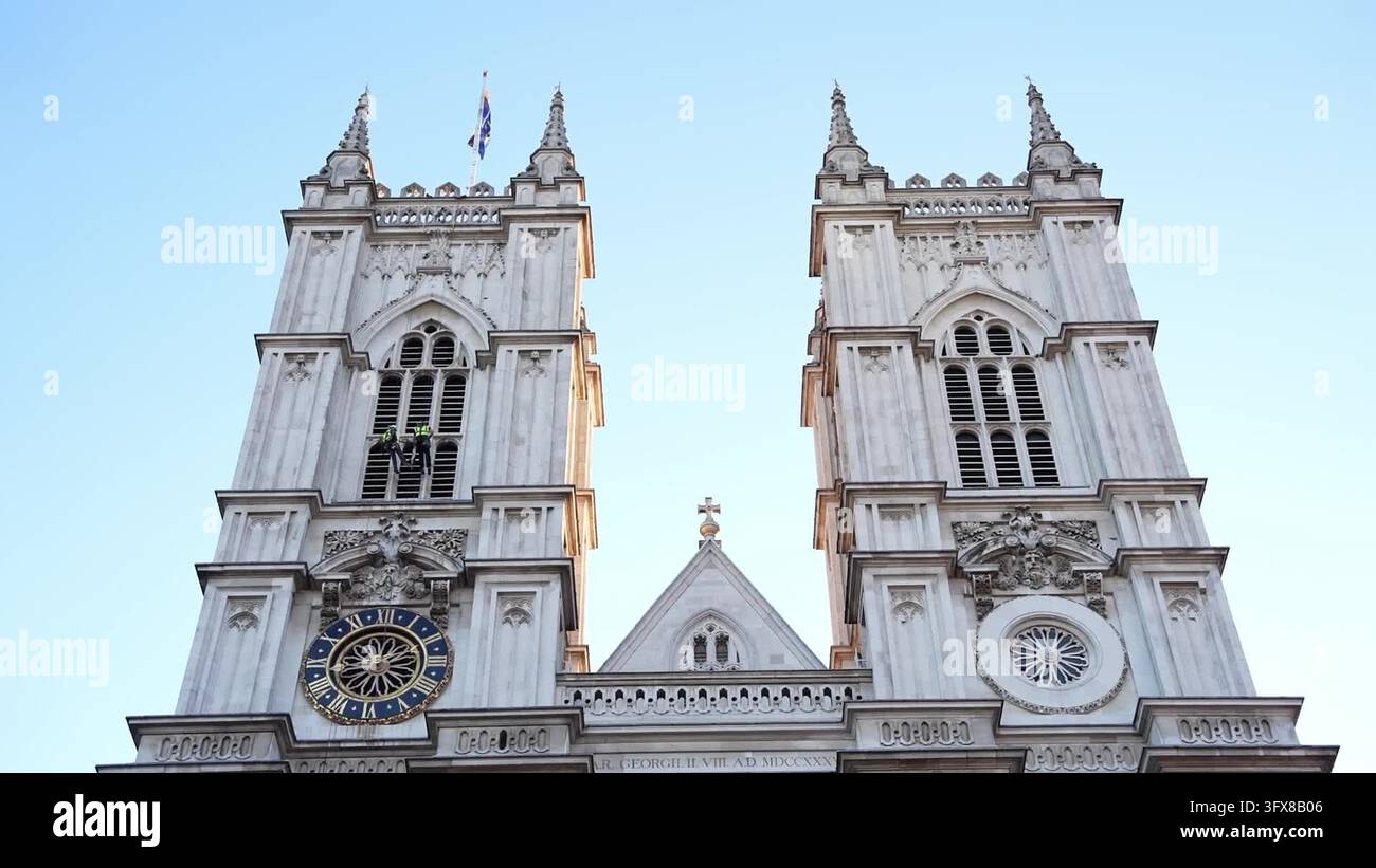 Westminster Abbey towers undergo annual survey Stock Video Footage - Alamy