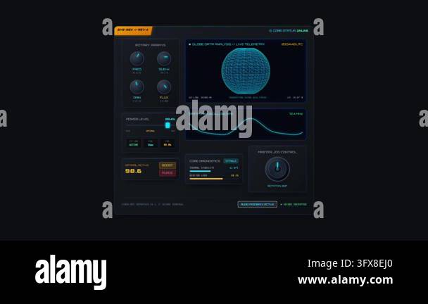 Futuristic Cybernetic User Interface Dashboard with Data Visualizations ...