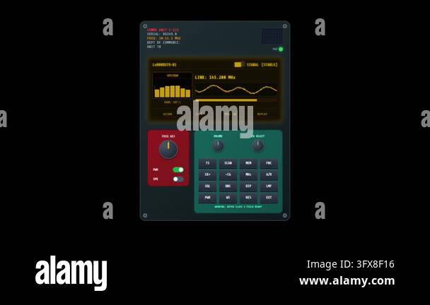 Communication Unit Digital User Interface with Waveform Display Stock ...