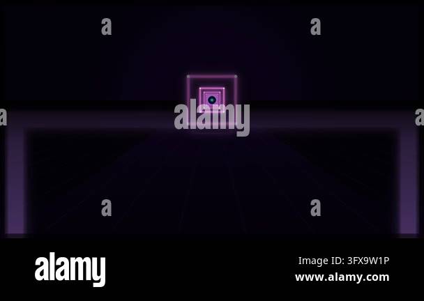 Purple Effects Vector Abstract animation featuring a glowing purple neon geometric shape ...