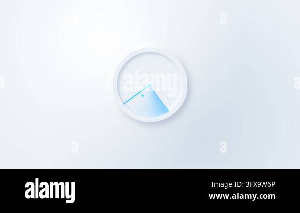 Digital Time Clock Face Minimalist animation of a white clock face with a segment filling with ...