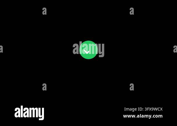 A simple animation of a green check mark icon appearing and ...
