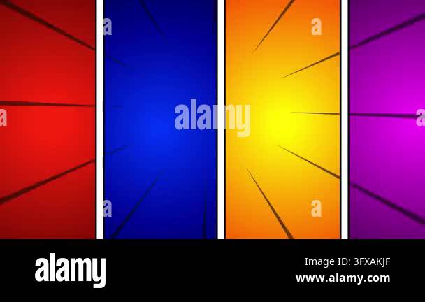 Looping animation, anime comic panel scenes, pop art. Anime motion ...