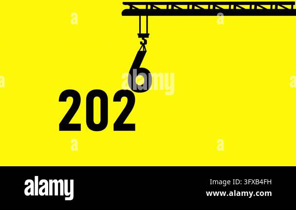 Background For Creative Form 2026 to 2027 Year Transition Animation with Silhouette Man Pushing ...