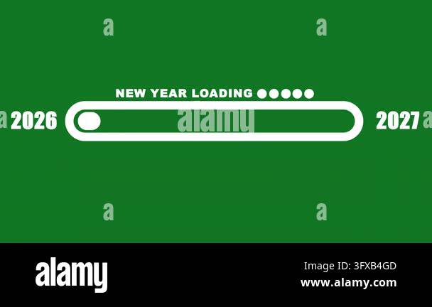 New Year 2027 Loading Progress Bar Animation on Green Screen for ...