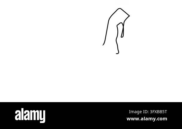 Human hand pouring liquid from plastic bottle one line artanimation ...