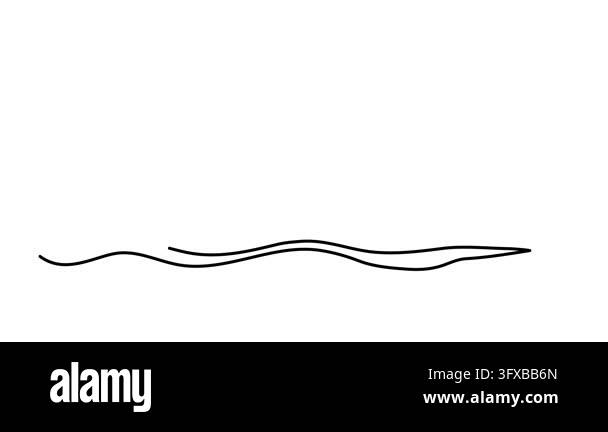 Human hand drowning in water wave one line art animation, continuous ...