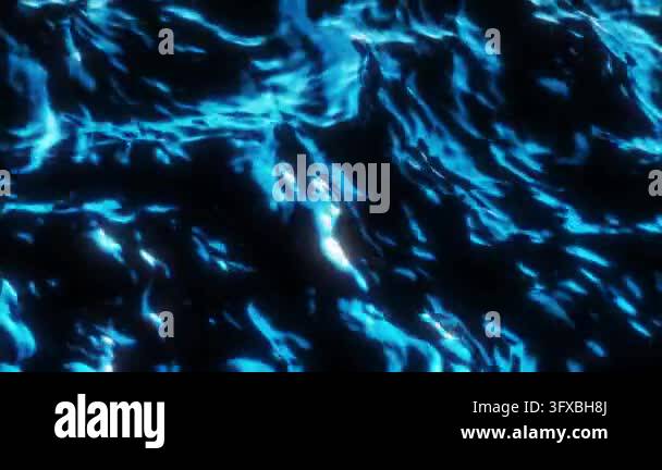 Wind Ripple Effect Water Glowing Ocean Wave Lights Moving in the Wind.Illuminated Ocean Waves ...