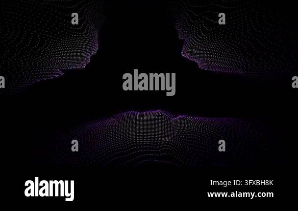 Purple Effects Vector Turbulent Purple Particle Waves Swirling Around.Chaotic Purple Particle ...