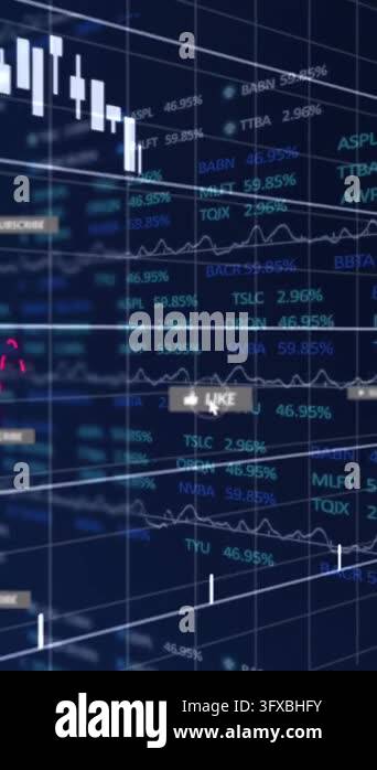 Trade Graph Animation Animation of multiple graphs and notification bars over trading board ...
