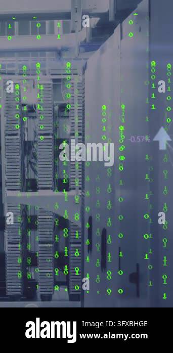 Animation of data processing over computer servers. Global computing ...
