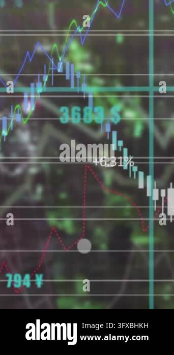 Animation of statistical and financial data processing against grey ...