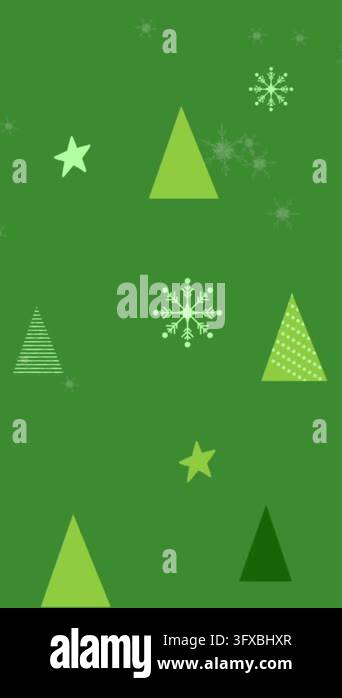 Snow Falling 4k Animation Animation of snow falling over christmas trees on green background ...